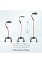 Adjustable Quad Cane, 4-Leg Heavy Duty Walking Stick with Self-Standing Base, Anti-Slip Rubber Feet, Lightweight Aluminum, Height Adjustable for Elderly Adults, Bronze Finish - 3