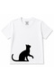 Curious Cat – Minimalist Cat Silhouette Kids Graphic T-Shirt