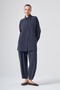 1092 Pair of Trousers Suit with Double Pocket Details and Self-Patterned Trousers Navy Blue