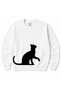 Curious Cat – Minimalist Cat Silhouette Graphic Sweatshirt