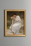 Woman in White Dress Resting in the Garden - Vintage Patterned Painting - Slim Model