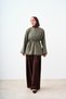 Women's Waist-Tied Lace Detail Tunic Khaki Green - 3