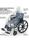 Besco Heavy Duty Bariatric Manual Wheelchair 24 Inch Wide Seat, 175kg Capacity, Folding Chrome Steel Frame, Elevating Leg Rests, 24 Inch Mag Wheels (24 Inch) - 3