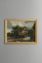 Old Water Mill by the River - Vintage Patterned Painting - Fine Model