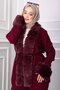 Fur-Trimmed Luxury Knitwear Set Burgundy - 3