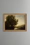 Large Tree and Kayak by the River - Vintage Patterned Painting - Fine Model