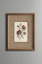 Burgundy Floral Branch on a Patterned Beige Background - Vintage Patterned Painting - Fine Model