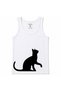 Curious Cat – Minimalist Cat Silhouette Graphic Tank Top