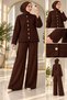 Women's Lavin Hakim Collar Knitwear Trouser Suit Brown