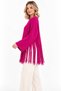 Women's Soft Textured Crew Neck Long Sleeve Tasseled Oversize Knitwear Sweater - 8