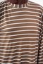 Women's Crew Neck Thick Striped Long Sleeve T-Shirt Brown - 6