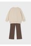 Girl's Sweatshirt Leggings Set Brown 4732 - 2