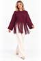 Women's Soft Textured Crew Neck Long Sleeve Tasseled Oversize Knitwear Sweater - 8