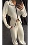 Double Zippered Waist-Fitted Cardigan Knitwear Set - 5