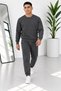 Men's Premium Quality 3-Thread Ribbed Crew Neck Sweat Suit Set - 7
