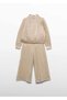 Abel&Lula Girl's Embroidered Trousers Blouse Set Beige 5748