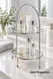 Kubbe Silver Mirrored Coffee Side Serving Tray Organizer Gift Decoration Treat Organizer Mdf Wood 40cm - 4