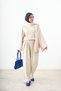 Women's Shawl Detail Asymmetrical Cut Set Cream - 2