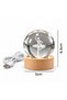3D Led Lighted Ballerina Figure Mini Glass Globe with Wooden Stand - Night Light - 4