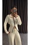 Double Zippered Waist-Fitted Cardigan Knitwear Set - 2