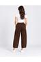 Women's Brown 8261 Balloon Velvet Trousers with Elastic Waist - 4