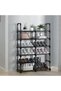 2 Row 6 Tier Shoe Rack,Black Stackable Storage Stand