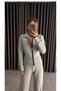 Double Zippered Waist-Fitted Cardigan Knitwear Set - 4
