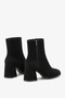 Women's Thick Heeled Square Toe Boots Lenas Black Suede - 4