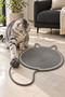 Mırmiu Cat Play Mat, Knitted Scratching and Play Carpet, 45 cm Cat Toy with String and Ball, Wicker-Jute Round Paw Mat, Suitable for Indoor Use, Cats Playing and Scratching, Decorative Cat Accessory
