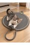 Mırmiu Cat Play Mat, Knitted Scratching and Play Carpet, 45 cm Cat Toy with String and Ball, Wicker-Jute Round Paw Mat, Suitable for Indoor Use, Cats Playing and Scratching, Decorative Cat Accessory - 2