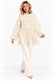 Women's Soft Textured Crew Neck Long Sleeve Tasseled Oversize Knitwear Sweater - 8