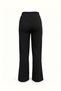 Black Elastic Waist Loose Trousers - 3