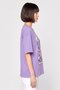 Women Crew Neck Short Sleeve Graphic Print T-Shirt, Purple - 3