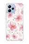 Poco M6 Pro 5g Compatible Pink Cherry Blossom Printed Transparent Phone Case
