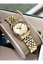 Custom Design Gold-Colored 5 Atm Japanese Miyota Hardlex Crystal Glass, Fully Steel Women's Watch with Stone Accents, S04552Jgp.