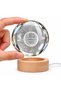 3D Led Lighted Saturn Figured Glass Globe with Wooden Stand - Night Light - 5
