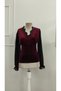 Women's Long Sleeve Tulle Lace Collar Buttoned Velvet Blouse - 5