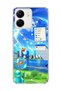 Redmi 13C Compatible Transparent Phone Case with Jellyfish and City Print