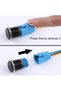 2pcs 16mm Metal Waterproof Momentary Push Button Switch Black Shell with Socket, 12V-24V ON OFF 5Pin - 4