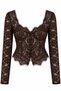 Brown Lace Long Sleeve Bustier - 1960