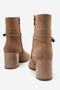 Varliye Women's Genuine Leather Boots Brown Suede Thick Block Heeled Boots - 3