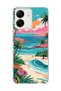 Redmi 13C Compatible Tropical Beach Palm Printed Transparent Phone Case