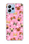 Poco M6 Pro 5g Compatible Dog Faces Pink Printed Transparent Phone Case