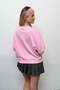 Women's Crew Neck Letter Printed 3-Strand Sweatshirt Pink - 7182 - 5