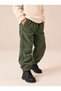 Boy's Elastic Waist 4-Pocket Corduroy Trousers Khaki - 4