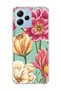 Redmi 12 Compatible Large Flower Mint Green Printed Transparent Phone Case