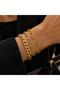 Steel 3-Piece Women's / Men's Combination Bracelet Set / Thin Cadena / Crushed Figaro / Thin Oval / with Extension Chain / Gold Color