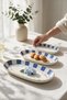 Sky 3-piece ceramic boat plate, serving cake plate