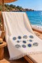 100% Cotton Printed Muslin Peştemal (Nazar Boncuğu)