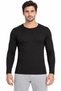 Men's Thermal Underwear Top Long Sleeve Crew Neck Black Winter Underwear
